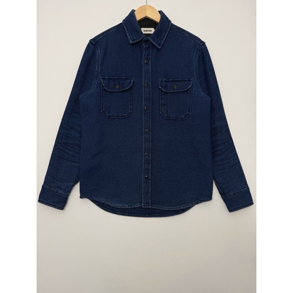 Taylor Stitch Utility Shirt Mens 40 Blue Division Rinsed Indigo Sashiko Button